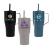 Majesty Recycled Stainless Steel Straw Tumbler - 30 oz. - Full-Color Inkjet - Black