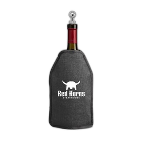 Nest Recycled Polyester Heathered Wine Bottle Cooler - 6.4 x 8.9 in. - Silkscreen - Gray
