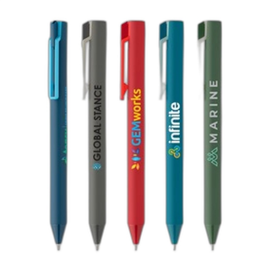 Alen Plastic Retractable Clip Pen - Full-Color Inkjet