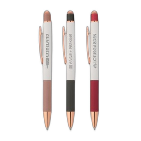 Ridgecrest Rose Gold Pen - Laser - Red/White