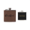 Custom Leatherette Wrapped 6 Oz. Stainless Steel Hip Flask with Logo SNGSFK