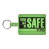 Promotional Large Rectangle Flexible Key Tag Translucent Lime Green 528