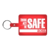 Promotional Large Rectangle Flexible Key Tag Translucent Red 528