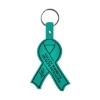 Promotional Awareness Ribbon Flexible Key Tag Translucent Aqua Blue 570