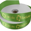 Promotional 1 1/2 Badge Satin Ribbon - 100yd Roll - Foil Print Green FP50BAR1510