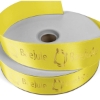 Promotional 1 1/2 Badge Satin Ribbon - 25yd Roll - Foil Print Yellow FP50BAR1525