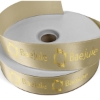 Promotional 1 1/2 Badge Satin Ribbon - 50yd Roll - Foil Print Gold FP50BAR1550