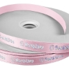 Promotional 5/8 Badge Satin Ribbon - 50yd Roll - Foil Print Brite Pink FP50BAR5850
