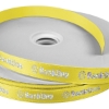 Promotional 5/8 Badge Satin Ribbon - 50yd Roll - Foil Print Yellow FP50BAR5850