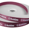 Promotional 5/8 Badge Satin Ribbon - 50yd Roll - Foil Print Burgundy Red FP50BAR5850