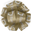 Promotional 1 1/2 Badge Satin Bow - Foil Print Eggshell Beige FP50BOW1506