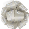 Promotional 1 1/2 Badge Satin Bow - Foil Print Silver FP50BOW1506