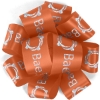 Promotional 1 1/2 Badge Satin Bow - Foil Print Orange FP50BOW1506