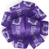 Promotional 1 1/2 Badge Satin Bow - Foil Print Purple FP50BOW1506