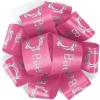 Promotional 1 1/2 Badge Satin Bow - Foil Print Brite Pink FP50BOW1506