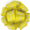 Promotional 1 1/2 Badge Satin Bow - Foil Print Yellow FP50BOW1506
