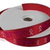 Promotional 1 Badge Satin Ribbon - 50yd Roll - Sparkle Red SP50BAR0150