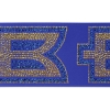 Promotional 4 Badge Satin Ribbon - 50yd Roll - Sparkle Royal Blue SP50BAR0450