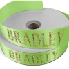 Promotional 1 1/2 Badge Satin Ribbon - 100yd Roll - Sparkle Lime Green SP50BAR1510