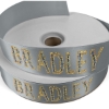 Promotional 1 1/2 Badge Satin Ribbon - 100yd Roll - Sparkle Silver SP50BAR1510
