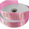 Promotional 1 1/2 Badge Satin Ribbon - 25yd Roll - Sparkle Brite Pink SP50BAR1525