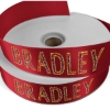 Promotional 1 1/2 Badge Satin Ribbon - 50yd Roll - Sparkle Red SP50BAR1550