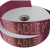 Promotional 1 1/2 Badge Satin Ribbon - 50yd Roll - Sparkle Burgundy Red SP50BAR1550