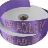 Promotional 1 1/2 Badge Satin Ribbon - 50yd Roll - Sparkle Purple SP50BAR1550