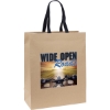 Promotional Eco Teak - Woven Handle Eurototes - ColorVista Kraft Brown Black CV11WOH1316