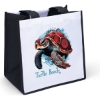 Promotional Carol™- Heavy-Duty Polyester Tote - ColorVista White Black CV40HEP1212