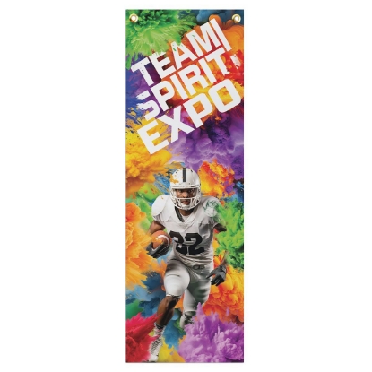 Custom 9Wx72L Badge Satin Banner with Logo DS50RIB0906