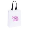 Promotional Cedar - Woven Handle White Eurototes - Foil Print White With Black Handles FP10WOH1013