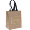 Promotional Eco Ash - Woven Handle Eurototes - Foil Print Kraft Brown Black FP11WOH0709