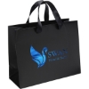Promotional Victoria™- Ribbon Handle Matte Eurotote - Foil Print Black FP13RIH1008