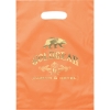 Promotional Aster™- Frosted Brite Die Cut Handle - Foil Print Tangerine Orange FP21FRD0914