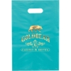 Promotional Aster™- Frosted Brite Die Cut Handle - Foil Print Teal Blue FP21FRD0914