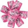 Promotional 1 Badge Satin Bow - Foil Print Brite Pink FP50BOW0104