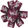 Promotional 1 Badge Satin Bow - Foil Print Burgundy FP50BOW0104