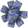 Promotional 1 Badge Satin Bow - Foil Print Silver FP50BOW0104