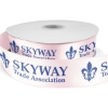 Promotional 1½ Bridal Satin Ribbon - 25yd Roll - Foil Print Pink FP50BRR1525