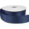 Promotional 1½ Bridal Satin Ribbon - 25yd Roll - Foil Print Navy Blue FP50BRR1525