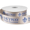 Promotional 1½ Bridal Satin Ribbon - 25yd Roll - Foil Print Tan FP50BRR1525