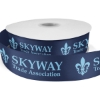 Promotional 1½ Bridal Satin Ribbon - 50yd Roll - Foil Print Navy Blue FP50BRR1550