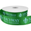 Promotional 1½ Bridal Satin Ribbon - 50yd Roll - Foil Print Holiday Green FP50BRR1550