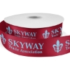Promotional 1½ Bridal Satin Ribbon - 50yd Roll - Foil Print Red FP50BRR1550