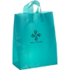 Promotional Apollo - Frosted Brite Shopper - Flexo Ink Print Teal Blue FX21FRB0810