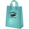Promotional Zeus - Frosted Brite Shopper - Flexo Ink Print Teal Blue FX21FRB1013