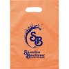 Promotional Aster™- Frosted Brite Die Cut Handle - Flexo Ink Print Tangerine Orange FX21FRD0914