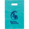 Promotional Aster™- Frosted Brite Die Cut Handle - Flexo Ink Print Teal Blue FX21FRD0914