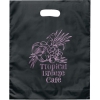 Promotional Orchid™- Frosted Brite Die Cut Handle - Flexo Ink Print Black FX21FRD1215